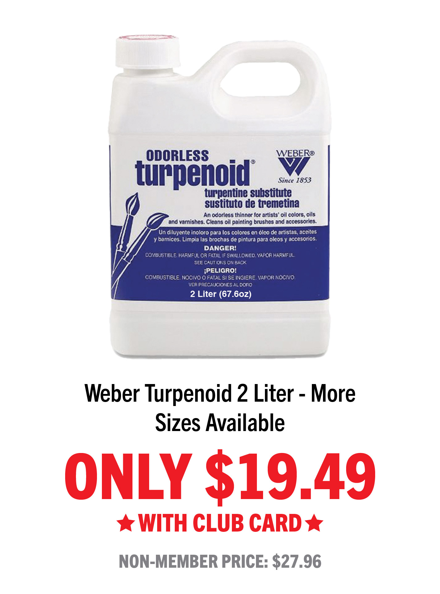 Weber W1683 Odorless Turpenoid - 16 fl oz jug